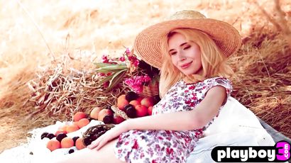 Cute European Blond Hair Girl Teenager Posing Outdoor