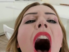 Cute Blonde Nympho Anally Serves Black Gang