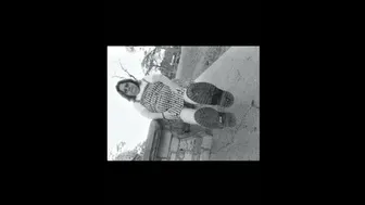 Nurse Vicki Models In Her Black And Whot Hogwarts Outfit And Spiked Boots