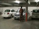 Wild Crazy Couple Fucking In Public Garage