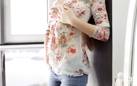 Russian Slut Peachy  Cuddles Herself And Has Fun With A Big Toy