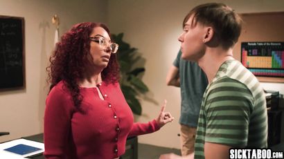 Big Breast Teacher Fucks Two Students