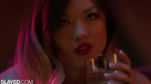 Asian American Girl Is Fucking A Blonde With A Strap On