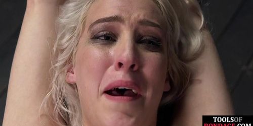 DEVICE BONDAGE   Blindfolded BDSM Hairypussy GF Bodytormented And Pussytoyed