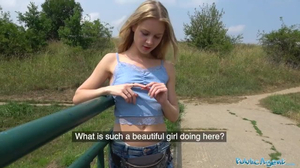 Public Agent Horny Blondes Lollipop Wringing  Drilled For Cash In Forest