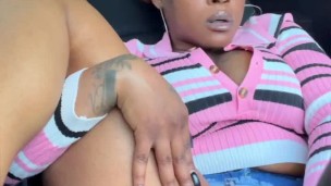 Nasty Girl Stuffs Her Creamy Pussy In The Front Seat (BIG ORGASM)