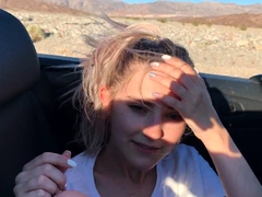 Public Teen Sex In The Convertible Car On A Way To Las