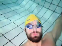 French Hottie Siniking Underwater With Goggles