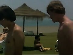 French Vintage Two Guys In A Naturist Resort