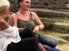 German Outdoor Blowjob Of Two Women On Vacation In Mallorca