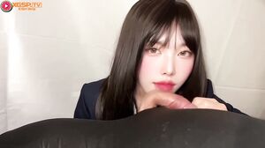 Asian Japanese Babe Fingers Her Wet Pussy While Sucking Thick Cock Deep