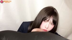 Asian Japanese Babe Fingers Her Wet Pussy While Sucking Thick Cock Deep